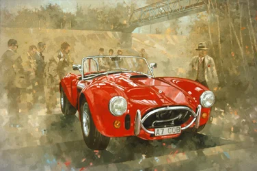 Cobra at Brooklands (olaj, vászon)