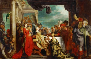 Alboin (vers 530-572) et Rosemonde (morte 572) - Alboin és Rosamund - Pieter Paul Rubens (1577-1640). Olaj, vászon, c. 1615. Mérete : 132x202 cm. Művészettörténeti Múzeum, Vienne