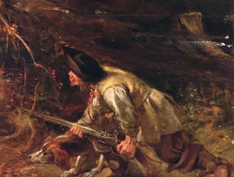 Őszi táj Het Steen kilátásával kora reggel, 1636 körül (259758 részlet)