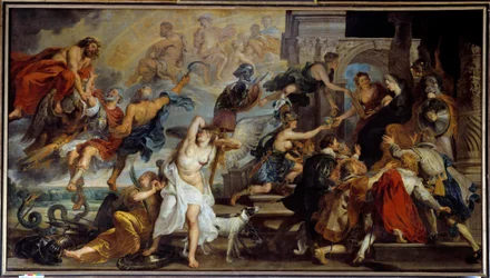 IV. Henrik (1553-1610) apoteózisa és Medicis Mária (1573-1642) régensének kikiáltása 1610-ben. Pierre Paul (Pierre-Paul) Rubens (vagy Peter Paul vagy Petrus Paulus) festménye (1577-1640), flamand iskola