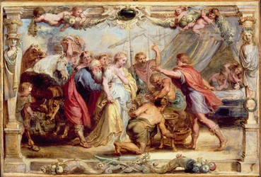 Briseis visszaadva Akhilleusznak, 16301631