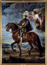 II. Fülöp spanyol király (1527-1598) lovas portréja Peter Paul (Pierre-Paul) Rubens (vagy Peter Paul vagy Petrus Paulus) festménye (1577-1640) 16. század V. 3,14x2,28 m Madrid, Prado Múzeum