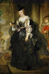 Helene Fourment hintóval (festmény fára)