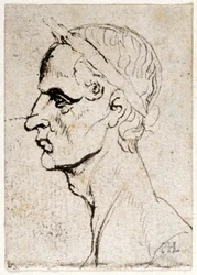 Julius Caesar, az első tizenkét Caesar közül nyolc tíz rajzából, Giovanni da Cavino érmei után (toll és tinta papíron)