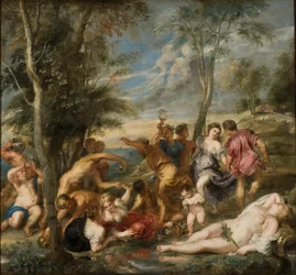 La Bacchanale des Andriens (et Ariane endormie) - Az Andrianusok bakkánája - Rubens, Pieter Paul (1577-1640) - 1630-as évek - Olaj, vászon - 200x215 - Nationalmuseum Stockholm