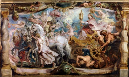 ""Az egyház diadala a düh, a viszály és a gyűlölet felett" - Peter Paul (Pierre-Paul) Rubens (vagy Peter Paul vagy Petrus Paulus) festménye (1577-1640) 17. század. Madrid, Prado Múzeum – Rubens, Pieter Paul (1577-164) az egyház diadala