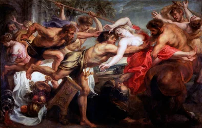 ""Hippodámia elrablása"" vagy "A lapitok és kentaurok" (The Abduction of Hippodamia, or Lapiths and Kentaurs) Pieter Paul Rubens (1577-1640) festménye 1636-1638 Mérete 183x286 cm, Madrid del Prado Museo