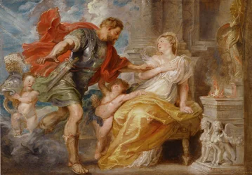 Mars és Rhea Silvia. (néha Iliának hívják, Remus és Romulus ikrek anyja). Peter Paul Rubens (1577-1640) festménye, olaj, vászon, 1616-1617 körül. flamand művészet