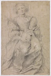 "Helene Fourment (1614-1673) portréja" (Helene Fourment portréja), 1630-1631 körül (sanguine)