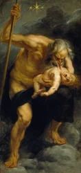 ""Szaturnusz (vagy Cronus) felfalja fiát"" Peter Paul (Pierre-Paul) Rubens (vagy Peter Paul vagy Petrus Paulus) festménye (1577-1640) 1636-1637 Madrid. Prado Múzeum