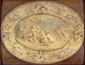 Vénusz születése, 1632-33 körül (fekete kréta és olaj a panelen)