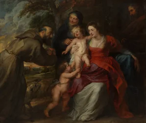 A Szent Család Szent Ferenccel és Annával, valamint Keresztelő Szent János csecsemővel, 1630-as évek.