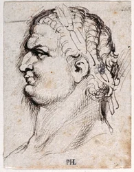 Titusz, az első tizenkét Caesar közül nyolc tíz rajzából, Giovanni da Cavino érmei után (toll és tinta papíron)