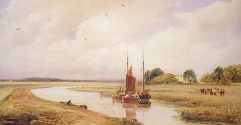 A Langrick komp a Witham folyón, Boston közelében, Lincolnshire-ben