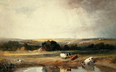 Marsworth templom, Tring közelében (akvarell, papír)