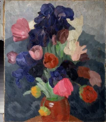 Virágcsokor - Pjotr ​​(Piotr, Petr) Savvich Utkin (Utkin) (1877-1934) festménye, olaj, vászon