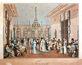 Cafe Frascati, Debucourt, 19. század eleje.