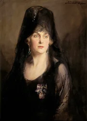 Victoria Eugenia of Battenberg (1887-1969) portréja, XX. század (olaj, vászon)
