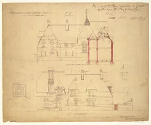 A The Red House, Bexleyheath domborzatai (toll, tinta és WC papíron)