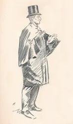 Ólomceruza-vázlat – Phil May, 19. század 1903-1904