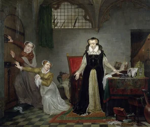 Stuart Mária (1542-87) a kivégzése miatti távozás pillanatában, 1587. február 8.