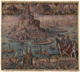 A világítótorony Alexandriában A világ nyolcadik csodája Maarten van Heemskerck után című sorozatból, 1572