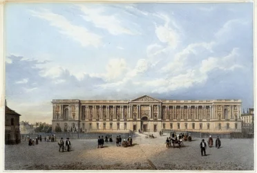 Colonnade du louvre - a „Séta Párizsban és környékén” című filmben, amelyet Jacottet és Benoist tervezett, c. 1840