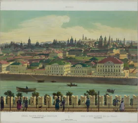 Zamoskvorechye kilátása a Kreml faláról Moszkva panorámájából 10 részletben, 1848 körül