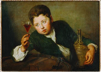 Le jeune degustateur - a fiatal borkóstoló (festmény, vászon)