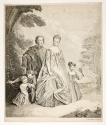 A Family Promenade, más néven Philippe Mercier, első felesége és családja
