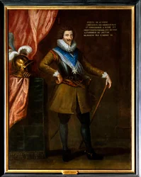 Philippe de Bethune, Sully puine testvére, római nagykövet (1561-1649) portréja. Nála van a Szentlélek Rendjének (Szentlélek rendjének) jelvényének nyaklánca. Philippe De Champaigne (1602-1674) festménye