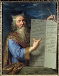 Mózes és a törvény táblázatai. Philippe De Champaigne festménye (1602-1674) Ec. Nagyzolás.