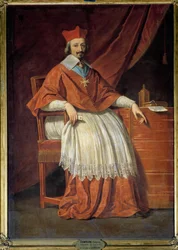 Richelieu bíboros (1585-1642) teljes alakos portréja Philippe de Champaigne (1602-1674) festménye