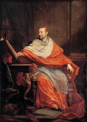 Pierre de Berulle bíboros (1575-1629) egészalakos portréja Philippe de Champaigne (1602-1674) festménye 17. századi Párizs, Eglise saint Sulpice - Pierre de Berulle bíboros (1575-1629) egészalakos portréja. Philippe de Champaigne festménye (1602-16)