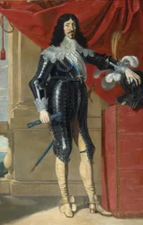 XIII. Lajos francia (1601-1643) portréja par Champaigne, Philippe, de (1602-1674), XVII. század első fele. - Olaj, vászon, 209,5x136 - Magángyűjtemény