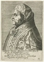 II. Pius pápa portréja