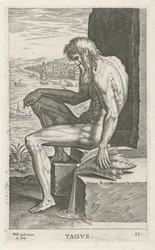 Riviergod Tagus Tagvs (cím az objektumon) Rivier- en zeegoden (sorozat címe) Elegáns portrék a tengeri félistenekről és az Amnicus-fókákról (sorozat címe)