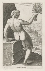 A vízi nimfa Arethusa Arthvsa (cím a tárgyon) Stroom en waternimfen (sorozat címe) Oceanitida nimfák, ephidrid potamidus naiad (sorozat címe)