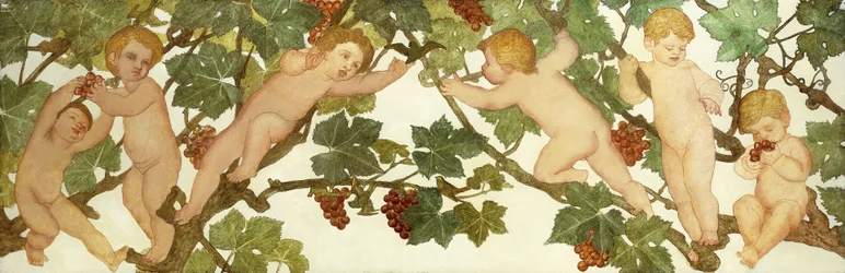 Putti hancúr a szőlőben