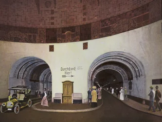 Hamburg: Elba-alagút, épült 1908-11 Hossza 450 m, mélysége 20 m u W Költség kb. 11 millió EUR (fénykép)