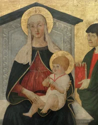 A Szűzanya és gyermeke Szent Lőrinccel, Szent Péter mártírral, Szent Evangélistával és Szent Blaise-szel, részlet. (festmény)