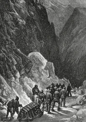 Charles Francis Hall kapitány (1821-1871) amerikai felfedező temetése, Grönland, 1871. november, Polaris expedíció