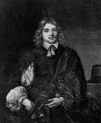 Lucius Cary, Falkland 2. vikomt (körülbelül 1610-1643), angol író, politikus és katona, 1642 és 1643 között külügyminiszter portréja, metszet