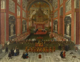 XIII. Benedek az 1725-ös tartományi római zsinaton elnökölt, Lateráni Szent János-bazilika, 1725