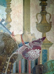 Az igaz kereszt legendája, a Hérakleiosz és Chosroes-csata, részlet egy férfiról, akinek elvágták a torkát, elkészült 1464-es freskó