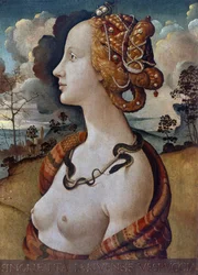 Simonetta Vespucci Kleopátraként ábrázolt portréja (1453-1476)