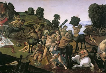 A lapithák és a kentaurok harca, a lapithákra támadó kentaurok részlete, kb. az 1490-es évek