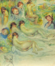 Pierre Renoir tanulmányai; Anyja, Aline Charigot; Aktok; és Táj