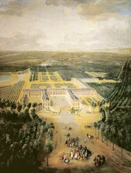 Franciaország, Versailles, Prospektív kilátás a Versailles-i Nagy Trianon kertjére