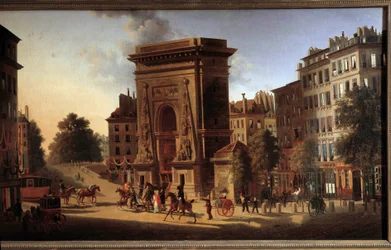 A Saint Denis ajtó. Kilátás Párizsra. Pierre Alexandre Pau De Saint Martin festménye